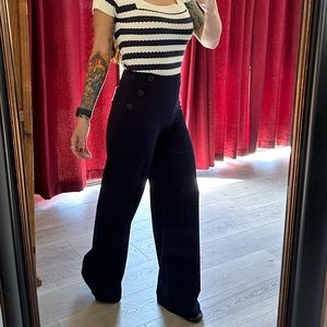 Cute pinup sailor wide leg pants